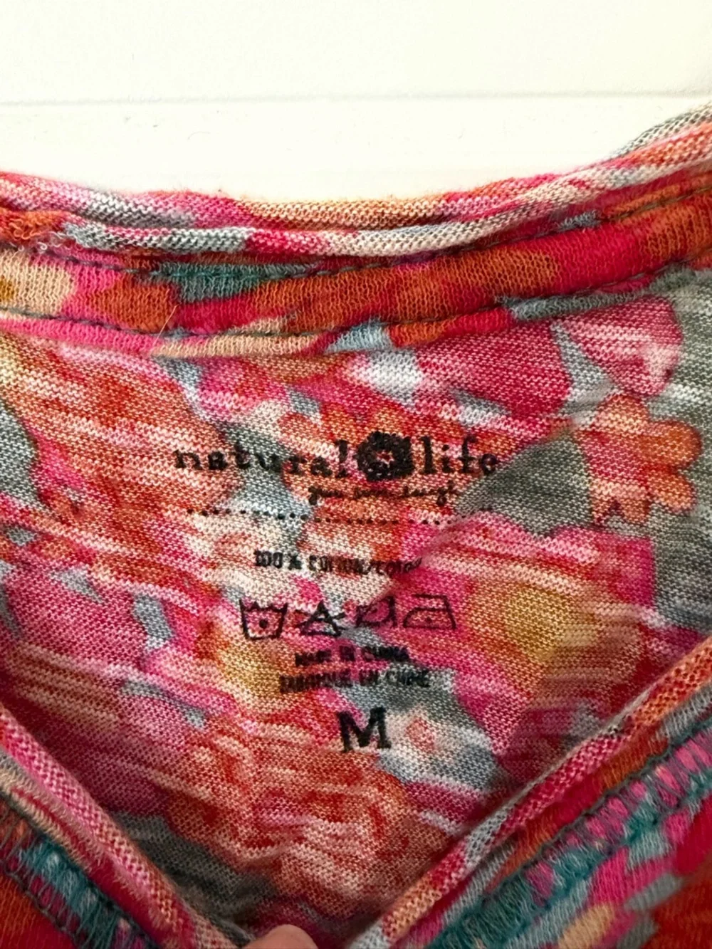 Natural Life Floral Tee Lot Of 2 Boho Cottagecore Fairy Grunge 100% Cotton M - Picture 3 of 12
